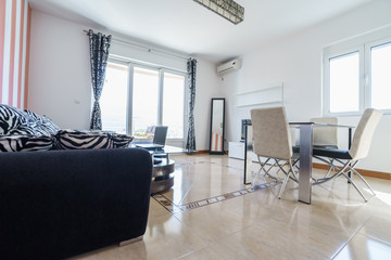 Interior of a living room in a guest house