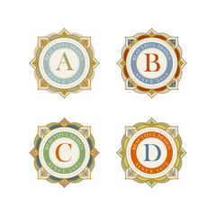 Elegant vector emblem template collection