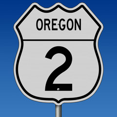 Oregon highway 2 sign