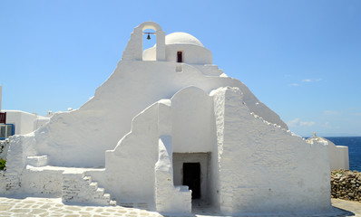 Church of Panagia Paraportiani on Mykonos island in Greece