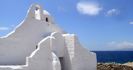 Church of Panagia Paraportiani on Mykonos island in Greece