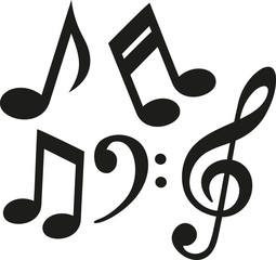 Fototapeta premium Abstract set of music notes