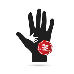stop humain trafficking icon illustration