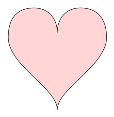 Simple light-red heart isolated over a white background.