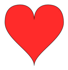 Simple red heart isolated over a white background.