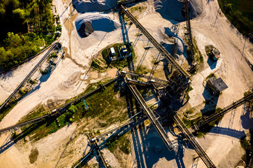 Sand mine aerial view