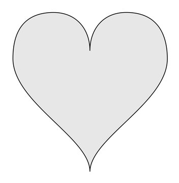 Simple light gray heart isolated over a white background.