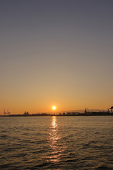 Fototapeta premium sunset of Osaka-Bay : Oska Japan