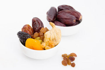 Collection of Ramadan dried fruits - Dates , Figs, Raisin, Qrasia; Apricots for breakfast in Ramadan