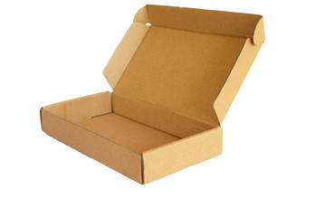 Cardboard box isolated on the white background