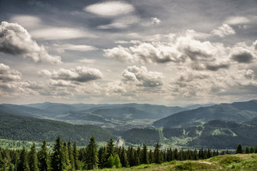 HDR views during uphill Makovytsya Ukraine