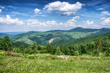 Fototapeta na wymiar HDR views during uphill Makovytsya Ukraine