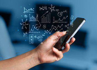 smartphone with business scheme