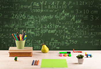 Back to school blackboard with numbers