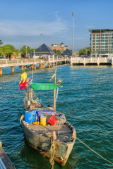 Obraz premium Small wooden fishing boat in Thailand