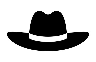 Cowboy hat or stetson hat flat icon for apps and websites