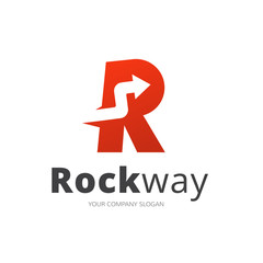 Rock way R letter logo.