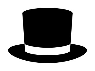 Magic top hat or high hat flat icon for apps and websites