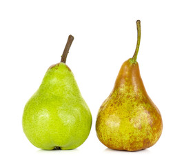 green and brown pear isolated