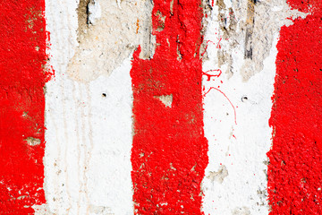 Red and white road marking