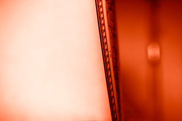 Obraz premium Horizontal vintage red edge of map bokeh background