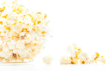 Bowl of popcorn, isolated