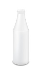 Blank white plastic bottle for ketchup, sauce, mustard, mayonnai