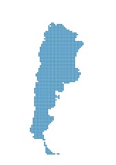 Blue dots Argentina map on white background. Vector illustration.