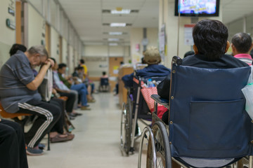 Patient waiting a doctor in hospital - obrazy, fototapety, plakaty
