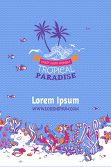 Tropical vector marine background.