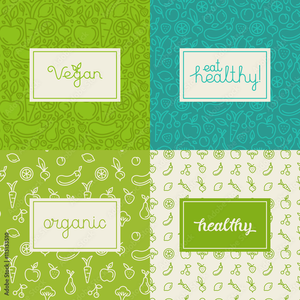 Aufkleber Vector set of design elements, seamless patterns and backgrounds