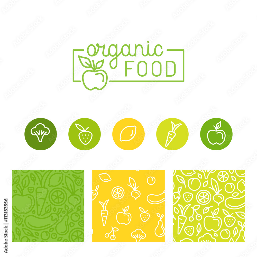 Poster Vector set of design elements, seamless patterns and backgrounds