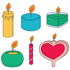 vector set of candle