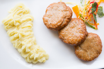Cutlets with smashed potatoes