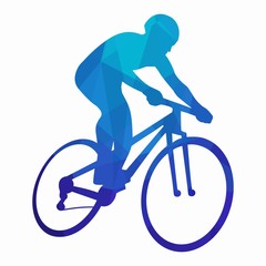 Naklejka premium silhouette of rider on bike
