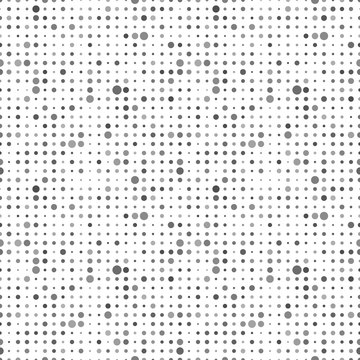 Gray dots on white, abstract seamless pattern