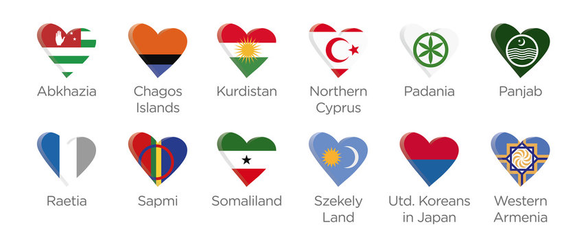 Moderne Symbole Herz Icons der Teilnehmer am Abchasien Fussball Turnier 2016