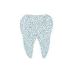 Tooth logo. Medical design. Dentist office icon. Vector illustration.