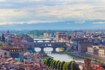 Florence from Piazzale Michelangelo, Tuscany, Italy,panoramic view of old Florence from Piazzale Michelangelo, Tuscany, Italy