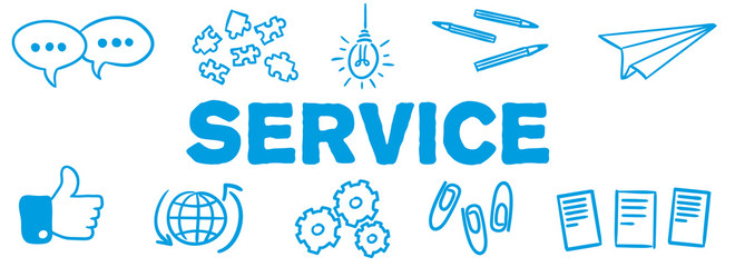 Stick Figure Series Banner Blue / Service