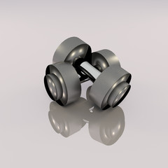 3D rendering of a pair of dumbbell