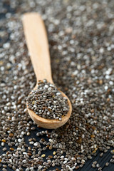 chia seeds onw ooden surface