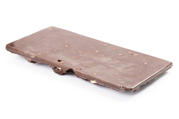 whole homemade bar of chocolate with cashew nuts