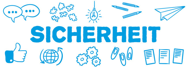 Stick Figure Series Banner Blue / Sicherheit