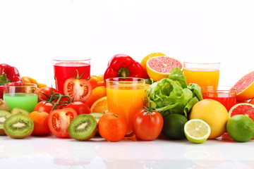 Frutta , verdura e succhi