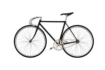 Fototapeta na wymiar City bicycle fixed gear isolated on white background.