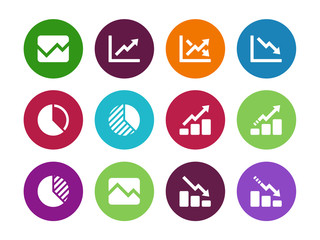 Line chart and Diagram circle icons.