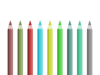 Color pencils vector images isolated on white background