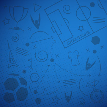 Abstract blue soccer background