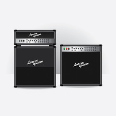 Guitar amplifier set vector illustration